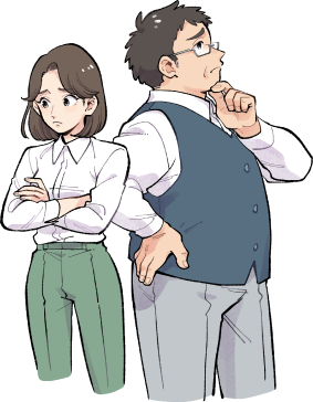 悩みを抱える先生たちのイラスト