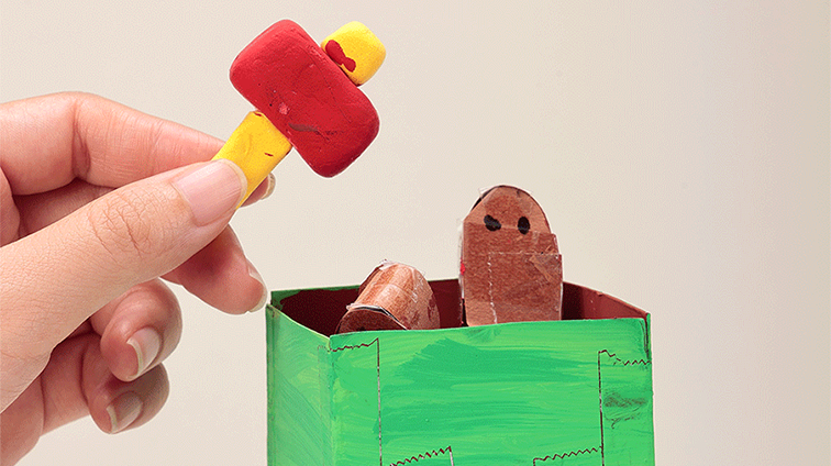 土の中のもぐらたたき