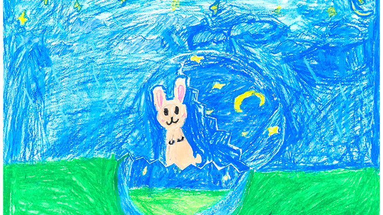 ほしぞらの うえで うまれた うさぎ