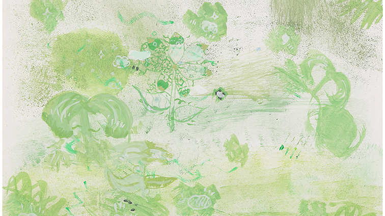 緑の世界の緑の花